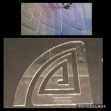 PRE ORDER - Triangle Spiral by Sue Patten - Longarm Machine Quilting Ruler 1/4" - Closes April 30