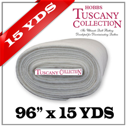 PRE ORDER - Hobbs Tuscany Bleached 100% Cotton Batting - 96" x 13.7 m (15 yds) - Regular Price $314.99