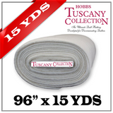 PRE ORDER - Hobbs Tuscany Bleached 100% Cotton Batting - 96" x 13.7 m (15 yds) - Regular Price $314.99